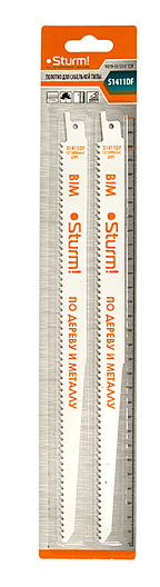 Пилки сабельные Sturm 9019-03-S1411DF универсальные, 300/4мм, 2шт