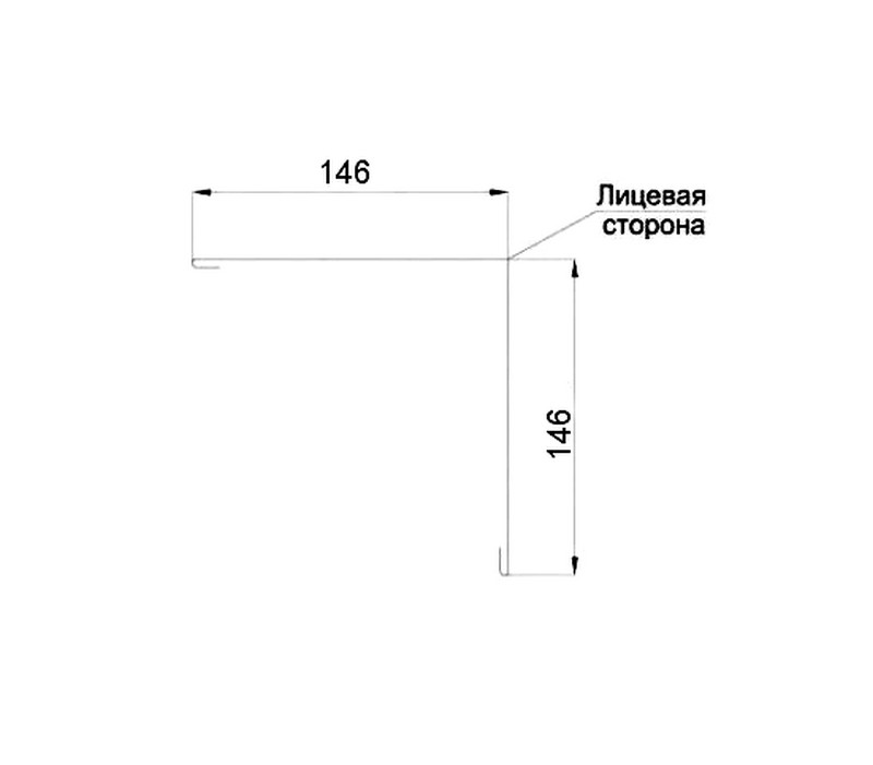 Уголок наружный 146*146*2000 мм Темно-зеленый RAL 6005