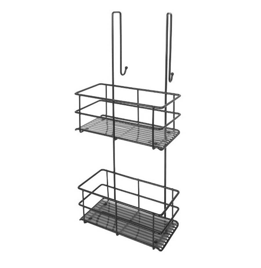 Полка CADDY 2 яруса на душ.кабину 25,2х18х59см, металл/черный SWR-1006-02-BLK