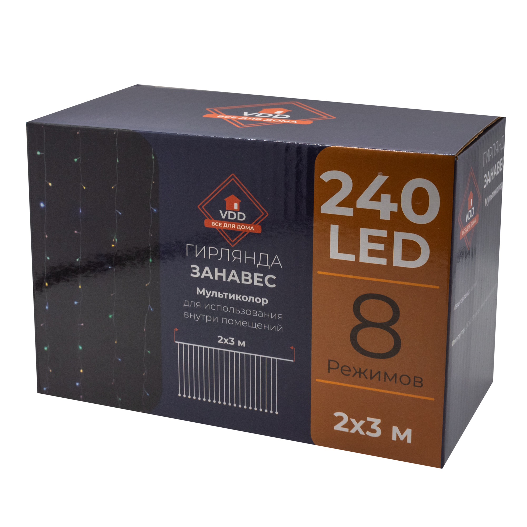 Гирлянда "Занавес" 240 LED, размер 2x3 м, IP20