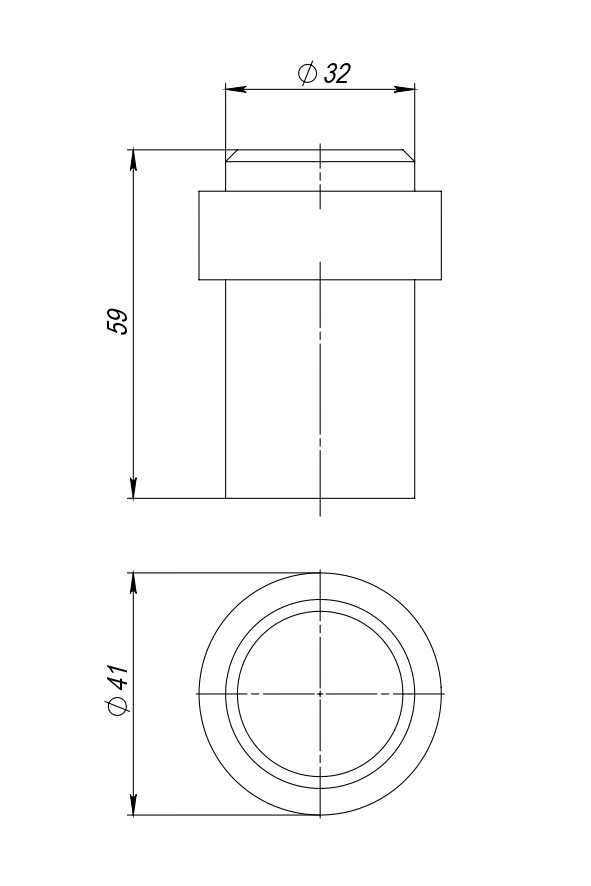 Упор дверной напольный STOPPER/M.14 INOX (нерж. сталь)