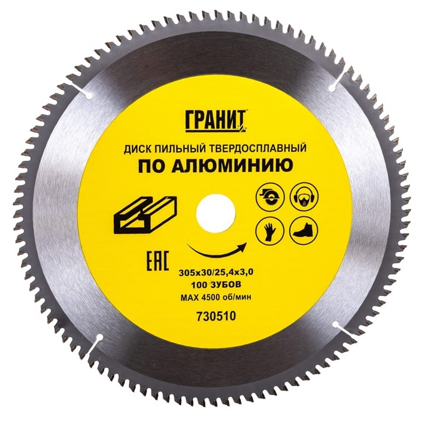 Диск пильный Гранит по алюминию 305х30/25,4 мм, 100 Z 3мм