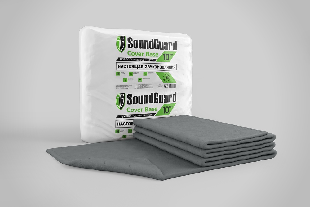 Звукоизоляционный мат SoundGuard Cover Base 5000х1500х15 мм (7,5 м2 в уп) ЗЕТ