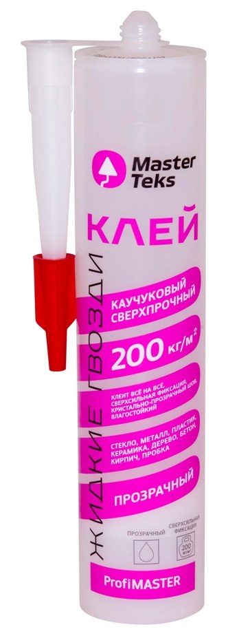 Клей каучуковый MasterTeks PM сверхпрочный, прозрачный 0,3 кг