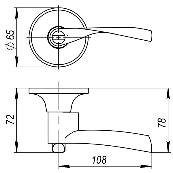 Ручка Ajax защелка DK610 SN-BK (6010 SN-B) (фик.) мат. никель