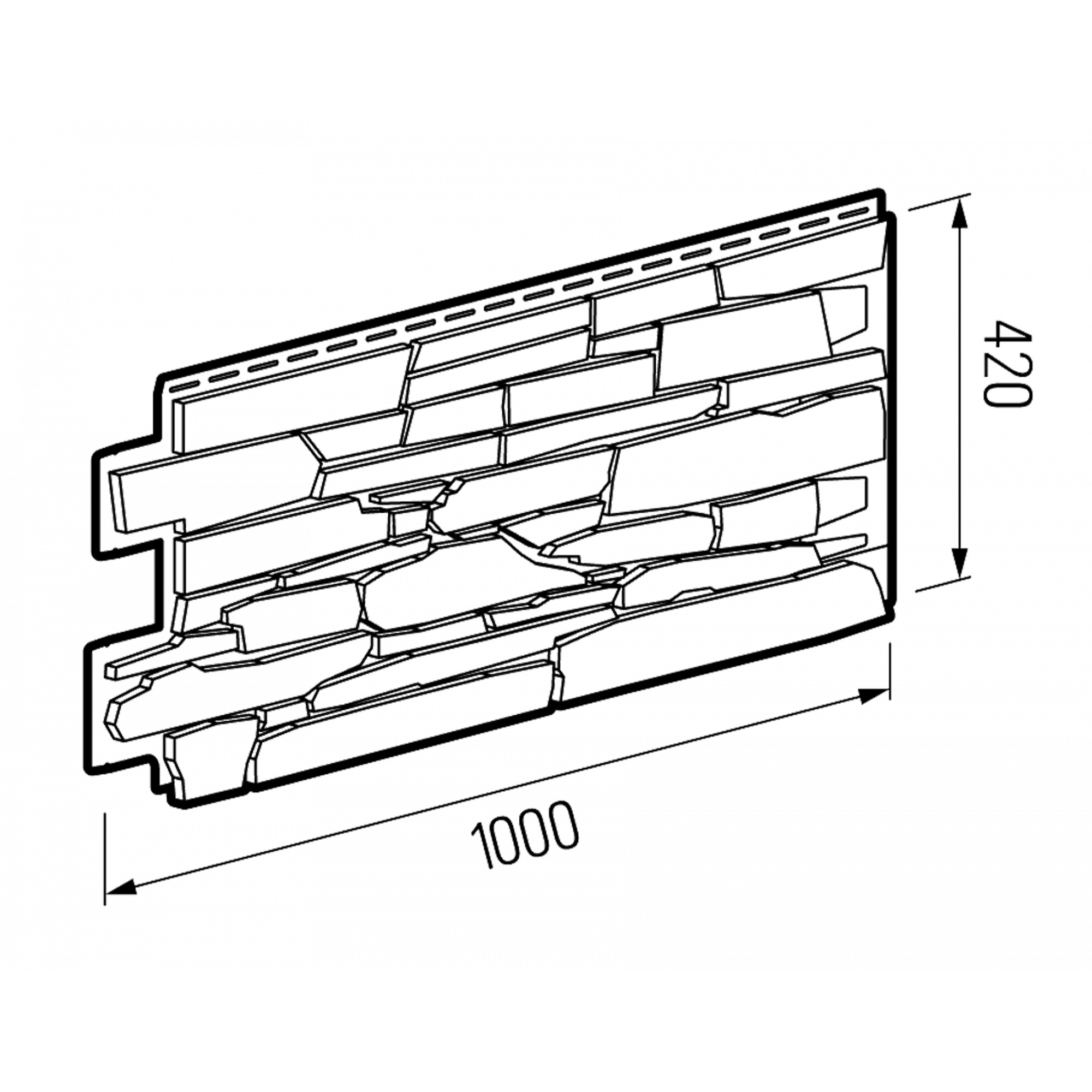 Фасадная панель ТН "Камень", 1000*420 мм, СИЦИЛИЯ