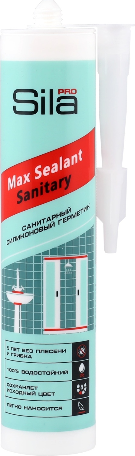 Герметик Sila PRO Max Sealant, силиконовый санитарный  бесцветный, 280 мл  (Турция)