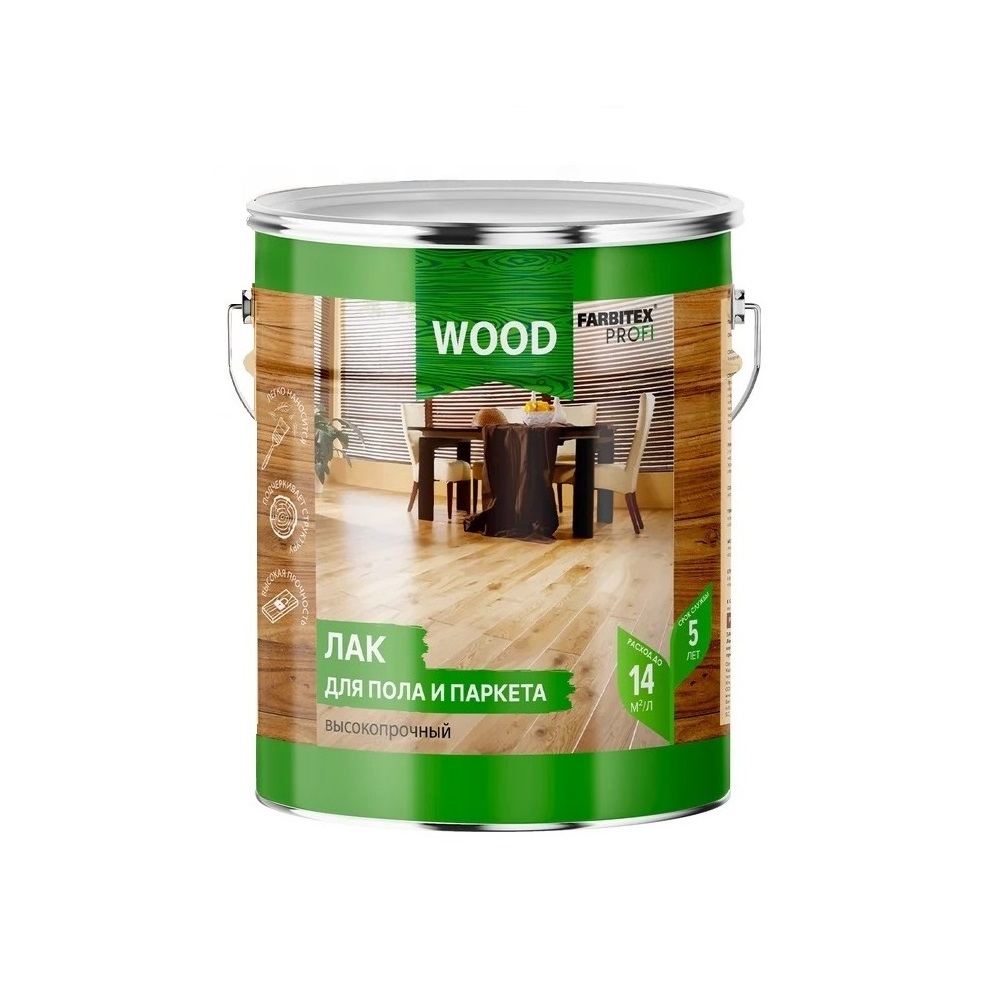 Лак алкидный для пола и паркета 4.0 л, FARBITEX ПРОФИ WOOD