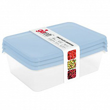 Комплект емкостей Браво для заморозки продуктов 0,9 л/3шт, прямоугольные арт.GR1028
