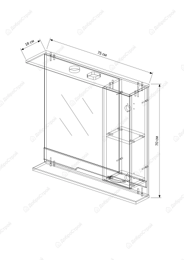 Шкаф-зеркало "Каскад-75" моринга