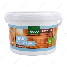 Лак FARBITEX ПРОФИ WOOD акриловый, для саун, матовый, 2,5 л