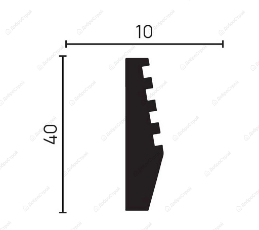Молдинг стеновой ударопрочный влагостойкий под покраску Decor-Dizayn  40Х10Х2000мм