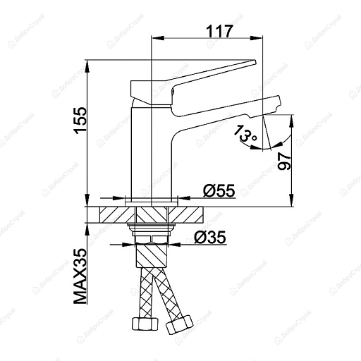 Смеситель для раковины (умывальника) Frap H62 F1062 черный