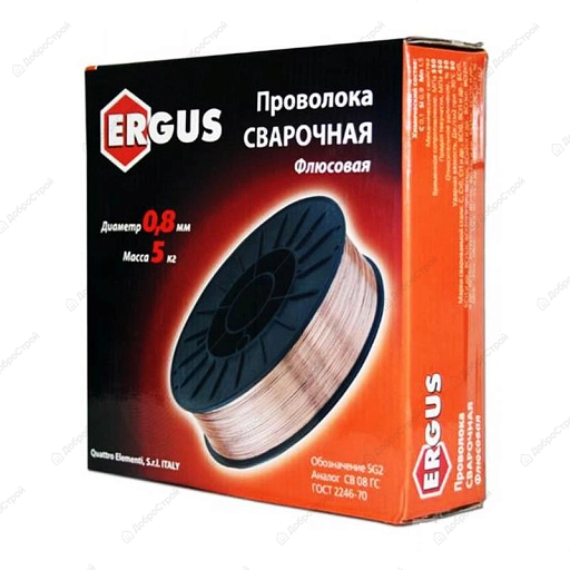 Проволока сварочная Ergus флюсовая, 0,8мм, 5 кг