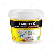 Краска FARBITEX акриловая интерьерная 3,0 кг, 1,82 л