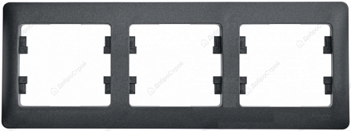 Рамка 3-постовая Schneider Electric GLOSSA горизонтальная, антрацит