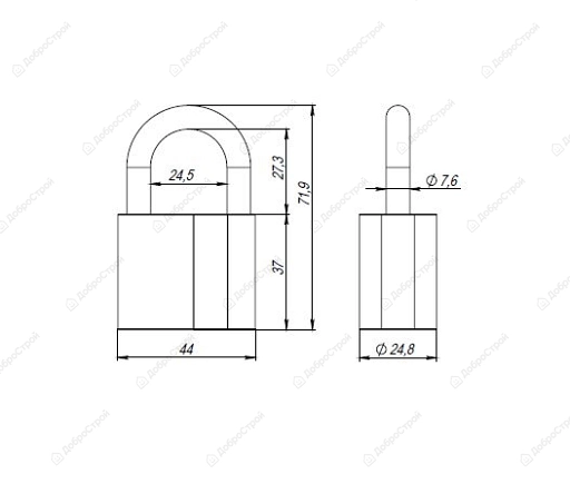 Замок навесной PD-4050 3 fin key