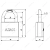 Замок навесной PD-0150 3 key англ.