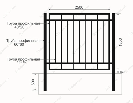 Труба профильная, квадратная, 15*15*1.5 мм (6 пог. м)