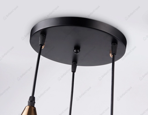 Светильник подвесной AMBRELLA LIGHT TR8435/3 BK/FGD E27/3 40W D360х800 черный/золото