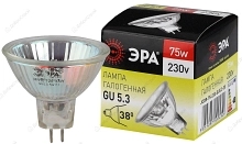 Лампа галогенная GU5.3-JCDR (MR16) -75W-230V-CL  ЭРА (галоген, софит, 75Вт, нейтр, GU5.3)