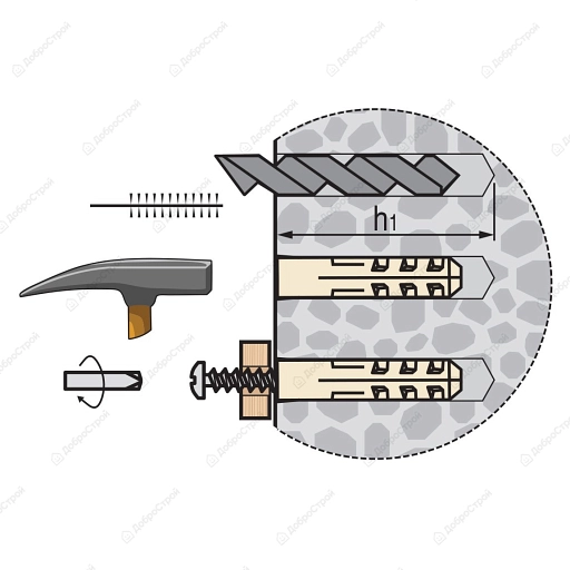 Дюбель PND-5, нейлон, 100 шт