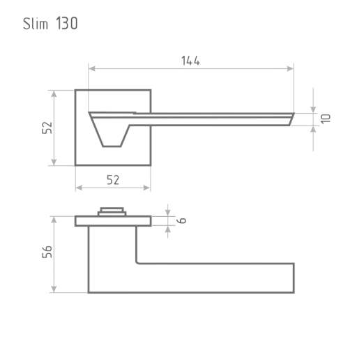 Ручка дверная Slim 130К хром