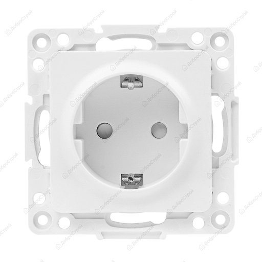 Механизм розетки 1-местной EKF Стокгольм с заземлением с защитной шторкой 16А белый