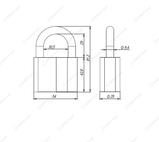 Замок навесной PD-4060 (PD-40-60) 3 fin key/ коробка