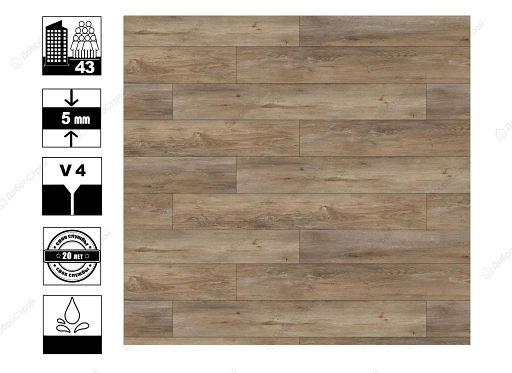 Ламинат SPC c подложкой Дуб Артас 43класс