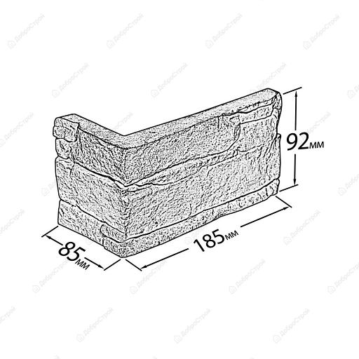 Декоративный камень Камтек Скала Серая угол (0,092м.пог), 16шт